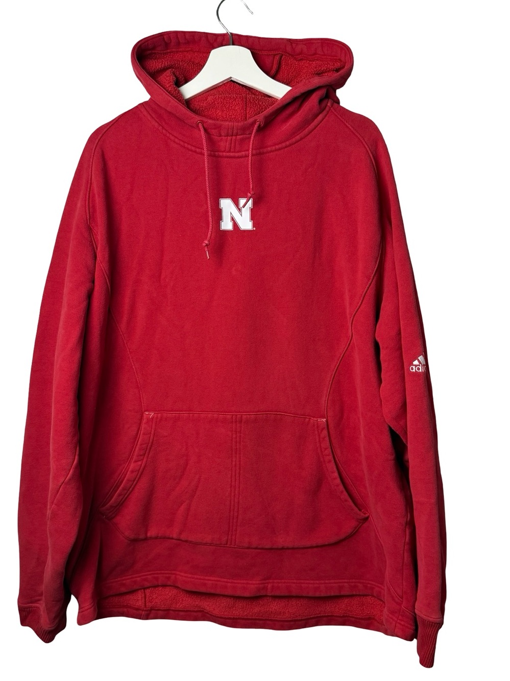 Nebraska Red Adidas Hoodie Huskers Men Football Basketball Fan University Lincol